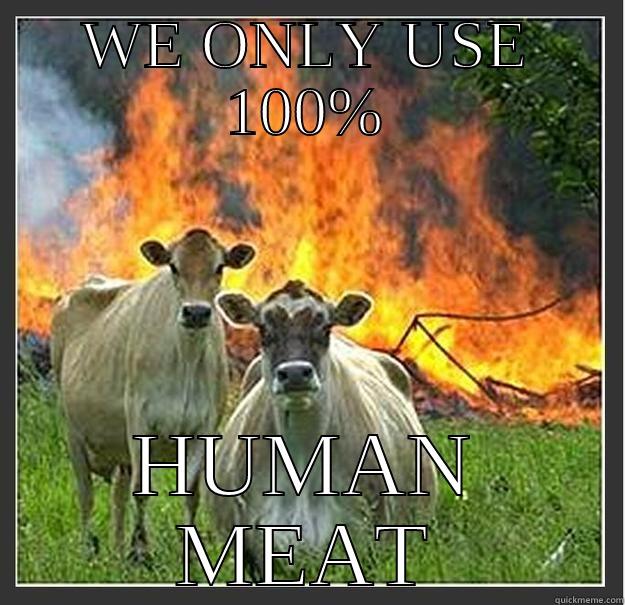 oh sh*t - WE ONLY USE 100% HUMAN MEAT Evil cows