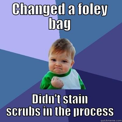 CHANGED A FOLEY BAG DIDN'T STAIN SCRUBS IN THE PROCESS Success Kid