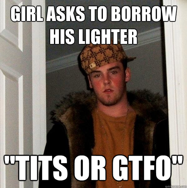 Girl asks to borrow his lighter 