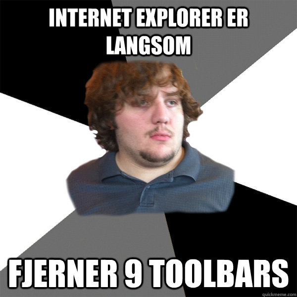 Internet Explorer er langsom Fjerner 9 Toolbars  Family Tech Support Guy