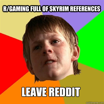 r/gaming full of skyrim references leave reddit  Angry School Boy