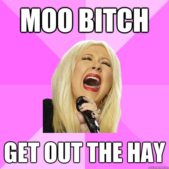 MOO BITCH GET OUT THE HAY  Wrong Lyrics Christina