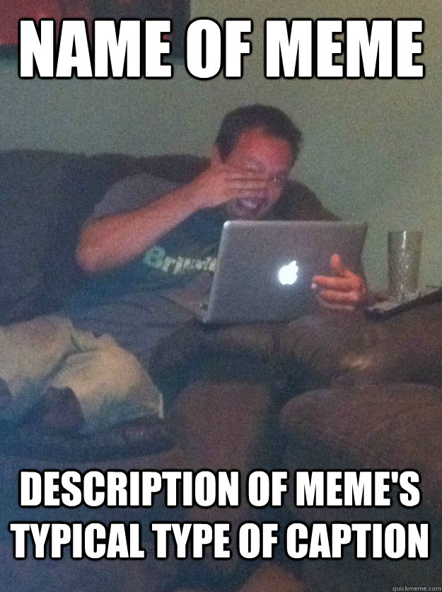 name of meme Description of meme's typical type of caption  MEME DAD