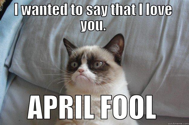 I WANTED TO SAY THAT I LOVE YOU. APRIL FOOL Grumpy Cat