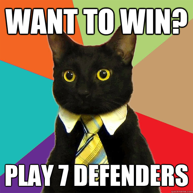 WANT TO WIN? PLAY 7 DEFENDERS  Business Cat