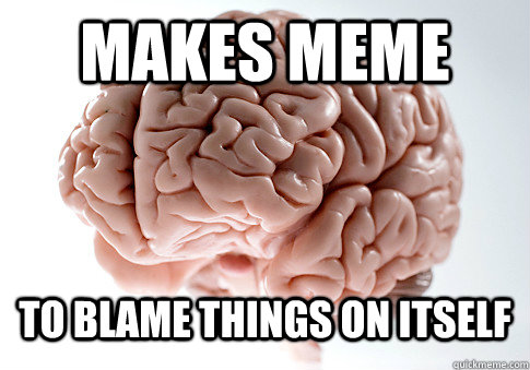 MAKES MEME TO BLAME THINGS ON ITSELF  Scumbag Brain