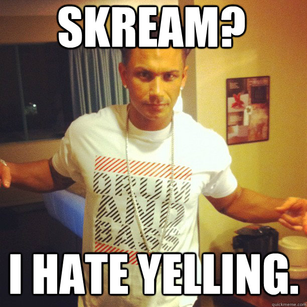 Skream? I hate yelling.  Drum and Bass DJ Pauly D