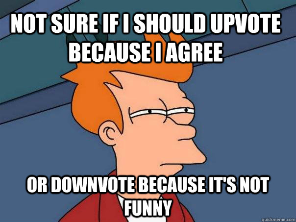 Not Sure if I should upvote because I agree Or downvote because it's not funny  Futurama Fry