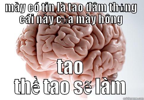 MÀY CÓ TIN LÀ TAO ĐÂM THỦNG CÁI NÀY CỦA MÀY HÔNG TAO THỀ TAO SẼ LÀM Scumbag Brain