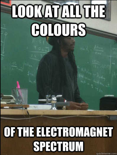 Look at all the colours of the electromagnet spectrum   Rasta Science Teacher