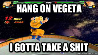 Hang on Vegeta I gotta take a shit  Dragon Ball Z