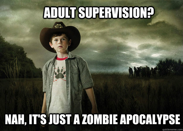 adult supervision? nah, it's just a zombie apocalypse  Carl Grimes Walking Dead