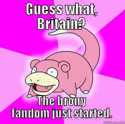 GUESS WHAT, BRITAIN? THE BRONY FANDOM JUST STARTED. Slowpoke