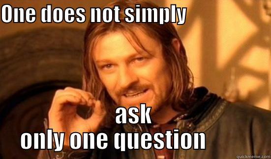 ONE DOES NOT SIMPLY                      ASK ONLY ONE QUESTION          Boromir