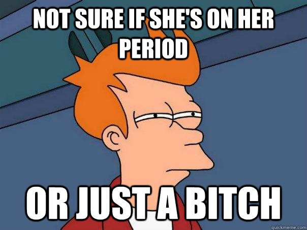 Not sure if she's on her period or just a bitch - Not sure if she's on her period or just a bitch  Futurama Fry