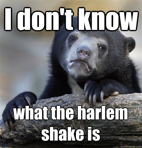 I don't know what the harlem shake is - I don't know what the harlem shake is  Confession Bear