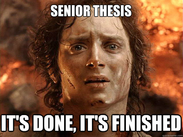 Senior thesis   IT'S Done, It's Finished   Finished Frodo