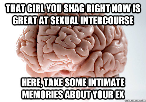 That girl you shag right now is great at sexual intercourse Here, take some intimate memories about your ex   Scumbag Brain