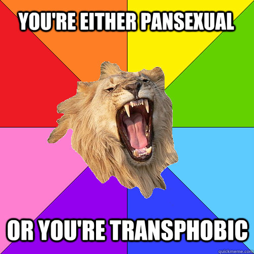 You're either pansexual or you're transphobic  