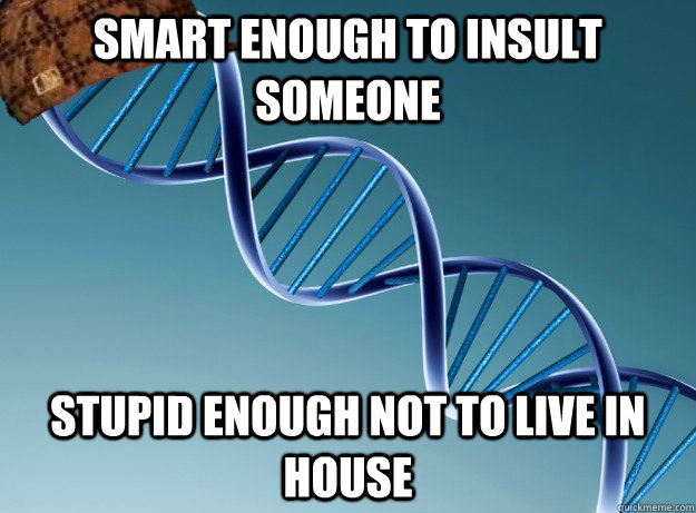 smart enough to insult someone stupid enough not to live in house  Scumbag Genetics