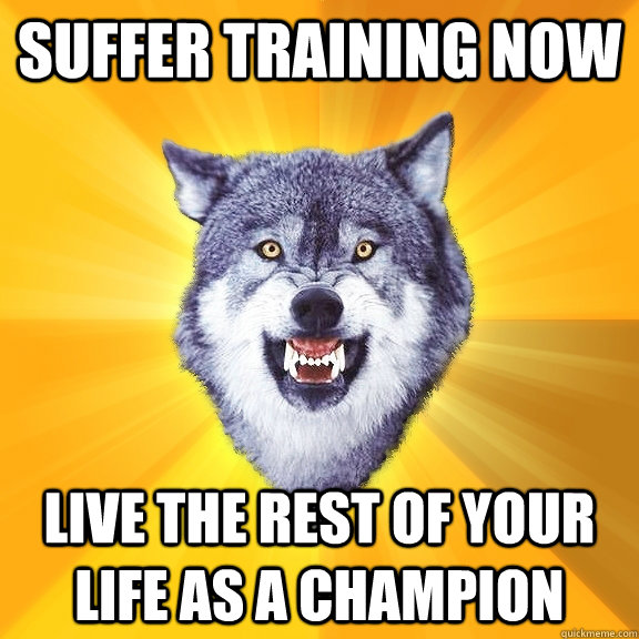 Suffer training now live the rest of your life as a champion  Courage Wolf