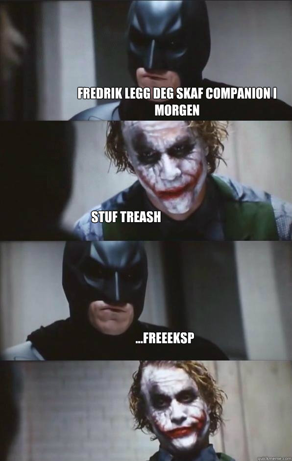 FREDRIK LEGG DEG SKAF COMPANION I MORGEN STUF TREASH ...FREEEKSP  Batman Panel