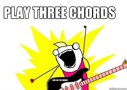 Play three chords like All the bands  