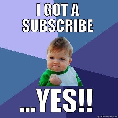 I GOT A SUBSCRIBE ...YES!! Success Kid