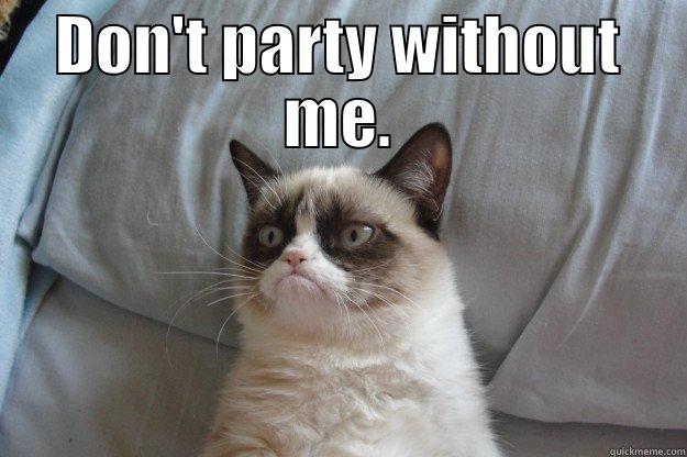 DON'T PARTY WITHOUT ME.  Grumpy Cat