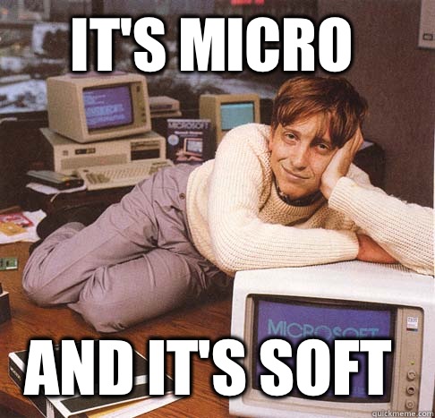 It's micro  And it's soft  Dreamy Bill Gates