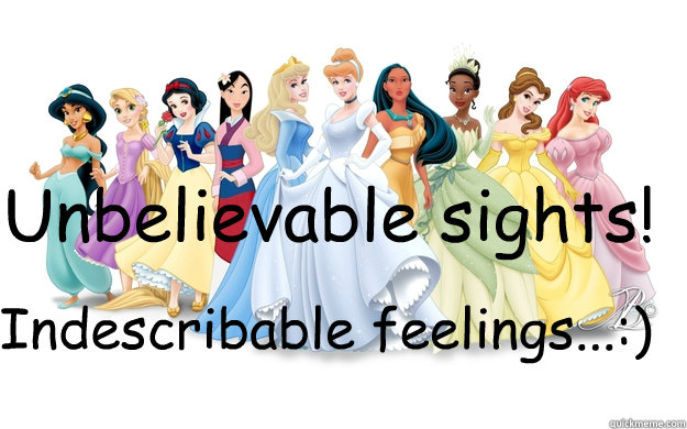 Unbelievable sights! Indescribable feelings...:)  disney princesses