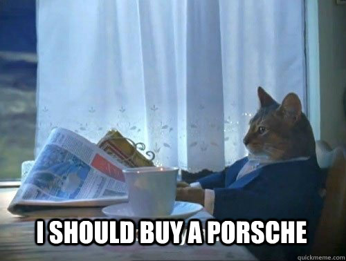 I should buy a porsche - I should buy a porsche  Fancy Cat