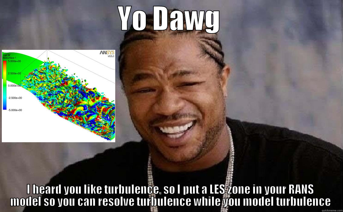 CFD Yo Dawg - YO DAWG I HEARD YOU LIKE TURBULENCE, SO I PUT A LES ZONE IN YOUR RANS MODEL SO YOU CAN RESOLVE TURBULENCE WHILE YOU MODEL TURBULENCE Misc