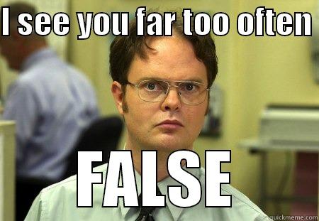 see ya - I SEE YOU FAR TOO OFTEN  FALSE Schrute