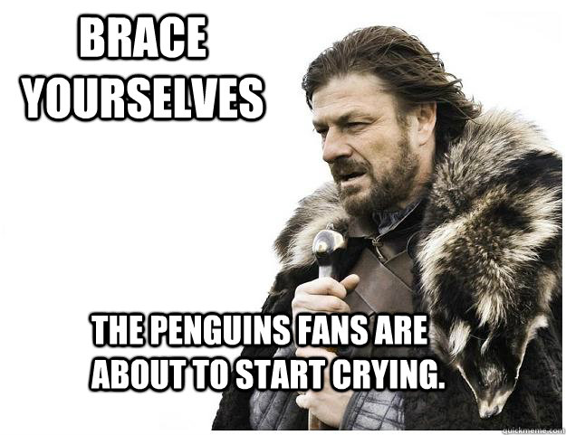 The penguins fans are about to start crying. Brace Yourselves - The penguins fans are about to start crying. Brace Yourselves  Imminent Ned