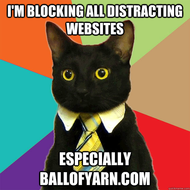 I'm blocking all distracting websites especially ballofyarn.com  Business Cat