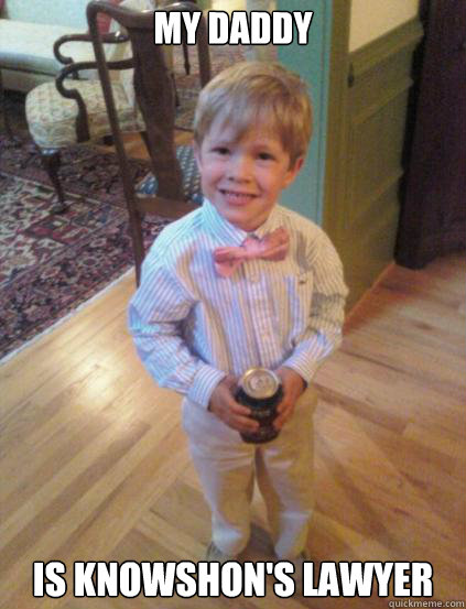 My daddy Is Knowshon's lawyer  Fraternity 4 year-old