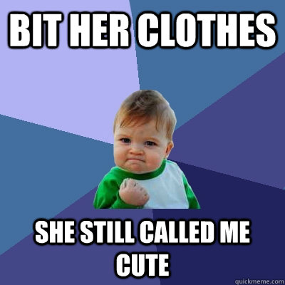 bit her clothes she still called me cute  Success Kid