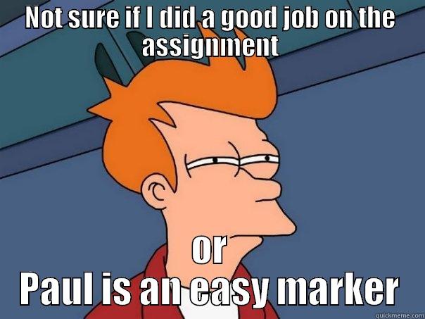 NOT SURE IF I DID A GOOD JOB ON THE ASSIGNMENT OR PAUL IS AN EASY MARKER Futurama Fry