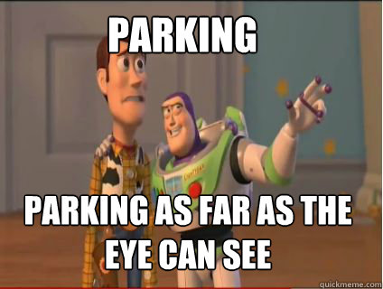 parking parking as far as the eye can see  woody and buzz