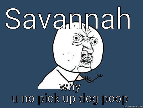 SAVANNAH WHY U NO PICK UP DOG POOP Y U No