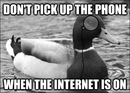 Don't pick up the phone When the internet is on - Don't pick up the phone When the internet is on  Outdated Advice Mallard