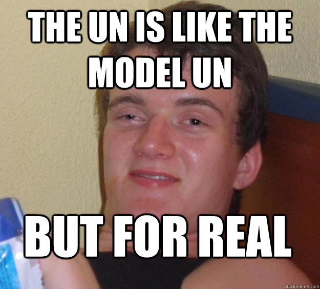 The UN IS Like the model UN BUT FOR REAL  10 Guy