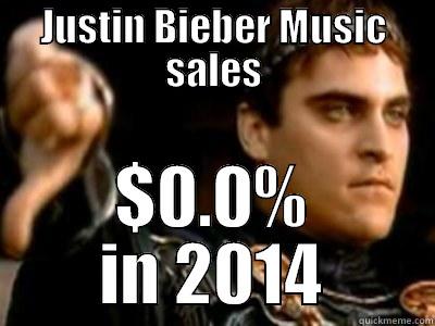 JUSTIN BIEBER MUSIC SALES $0.0% IN 2014 Downvoting Roman