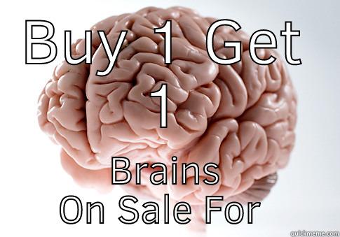 BUY 1 GET 1 BRAINS ON SALE FOR IDIOTS Scumbag Brain