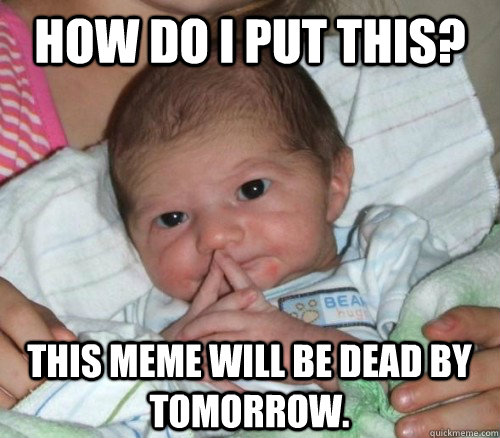 How do i put this? This meme will be dead by tomorrow.  How do i put this Baby