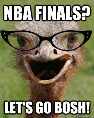 NBA Finals? Let's go bosh!  Judgmental Bookseller Ostrich