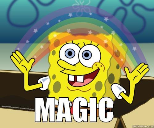 spongebob rainbow meme magical