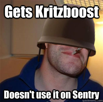 Gets Kritzboost Doesn't use it on Sentry  