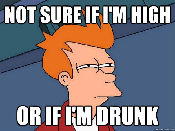 Not sure if I'm high Or if i'm drunk - Not sure if I'm high Or if i'm drunk  Futurama Fry